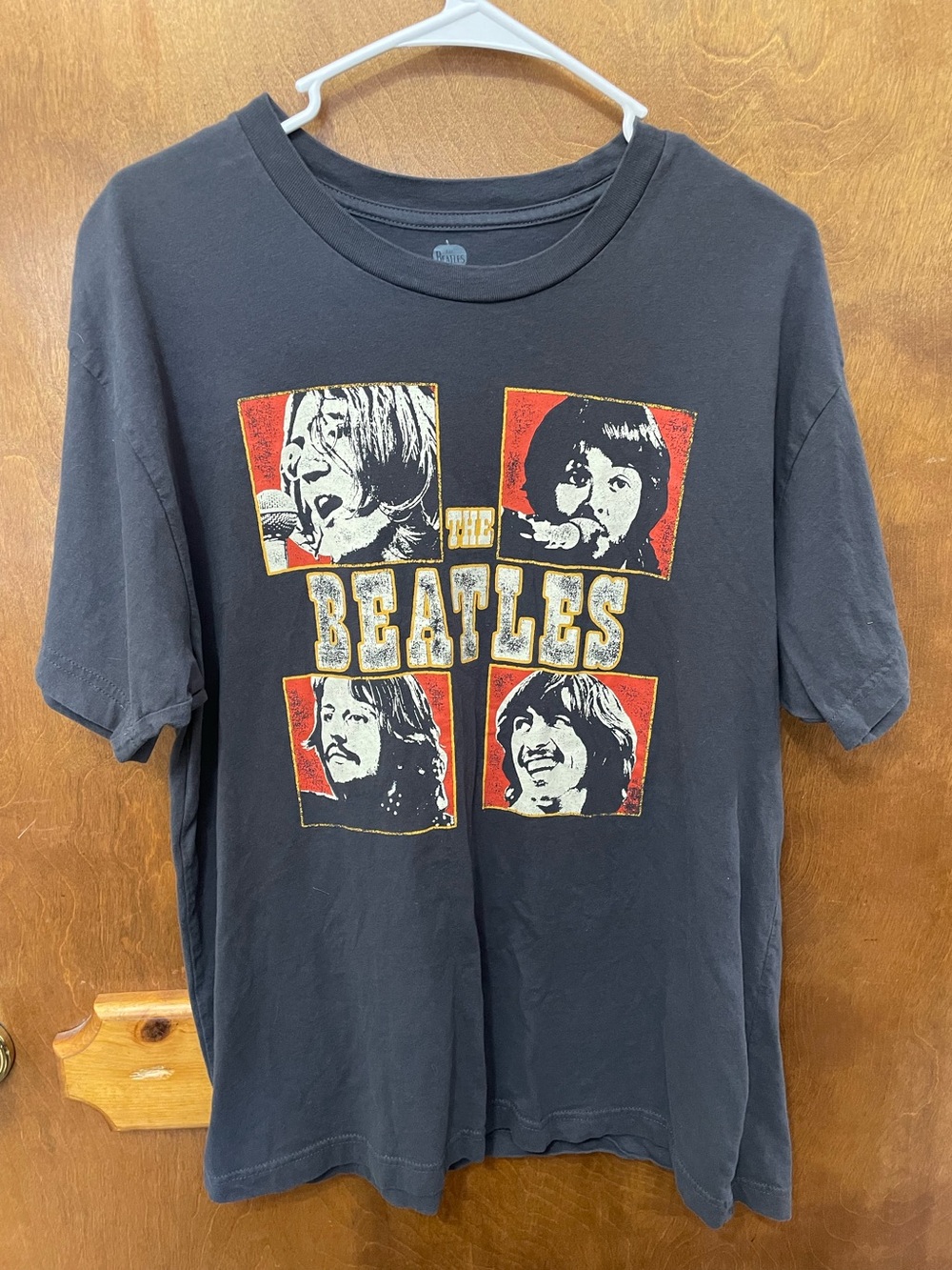 The Beatles Black Tee with White Logo